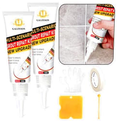 Galitoon Grout Repair Kit, Fast Drying Tiles Sealer Bathroom Shower Kitchen Floor Grout Filler, Restore and Renew Joints Line, Gaps, Replace Grouts Pen (White)