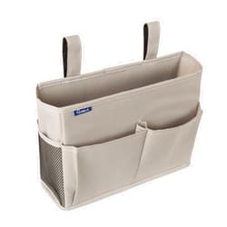 Surblue Bedside Caddy Hanging Bed Organizer Storage Bag Pocket for Bunk and Hospital Beds, College Dorm Rooms Baby Bed Rails, Camp 4 Pockets and 2 Hooks (Small, Gray)