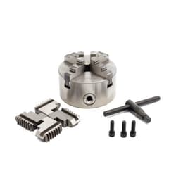 RATTMMOTOR 4 Jaw Metal Wood Lathe Chuck K12-125mm Self-centering Linkage Mini Lathe Chuck with Chuck Wrench for CNC Router Engraver Lathe Milling Machine