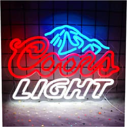 JFLLamp Crs LIGHT Neon Signs for Wall Decor Neon Lights for Bedroom Led Business Signs Suitable for Man Cave Bar Pub Restaurant Christmas Gift Art 5V Power Adapter, 17 * 11 Inch(Azure+red+white)