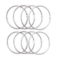 Luckkyme 8Pack Loose Leaf Binder Rings Nickel Plated Book Rings Key Chain Rings 3.9 Inches