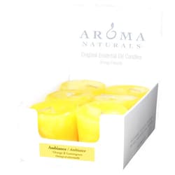 Aroma Naturals Ambiance Votive Candle, Yellow/Orange/Lemongrass, 6 Count