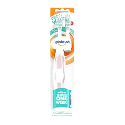 Spinbrush Pro Whiten Battery-Powered Electric Toothbrush Value Pack, Medium Bristles, Batteries Included, 1 Brush & 1 Replacement Head