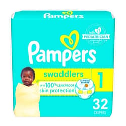 Pampers Baby Diapers - Swaddlers - Size 1, 32 Count, Ultra Absorbent Disposable Infant Diaper