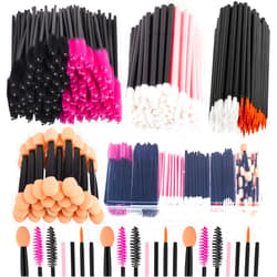 Rolybag Disposable Makeup Applicators Kit Mascara Wands Eyeliner Brushes Lip Applicators Eyeshadow Applicators Disposable Makeup Tools with Organizer Box for Easy Portability
