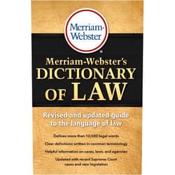 Merriam-Webster's Dictionary of Law, Newest Edition, Trade Paperback