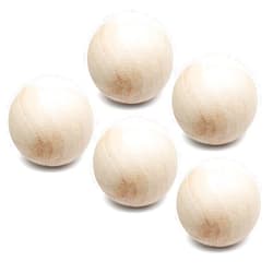 Seimneire 5 Pcs 2 Inch / 50mm Natural Wood Balls, Unfinished Wooden Balls Small Round Ball, Decorative Balls Craft Sphere for DIY Painting