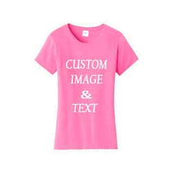 Just Customized Ladies Customized Fan Tee Shirt, Design Your Own by Uploading Photos, Text, Logos Or Any Design, Custom Gifts