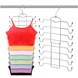 AcowSpt 2 Pack Closet Organizer and Storage - 8 Tier Tank-Top-Hanger, Bra Organizer, Hangers Space Saving, Dorm Room Essentials for College Students Girls, Apartment Essentials Storage and Organization