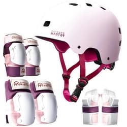 OutdoorMaster Skate Protective Gear Set for Adult & Youth, Skateboard Helmet Knee and Elbow Pads with Wrist Guards for Scooter, Inline Roller Skating, Skateboarding