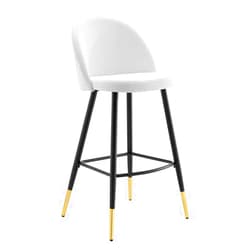Modway Cordial Fabric Upholstered Dining Bar Stools in White - Set of 2