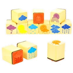 EDUPLAY 220116 Weather Stamp Set of 12'' Nature Temple, Multi Colour