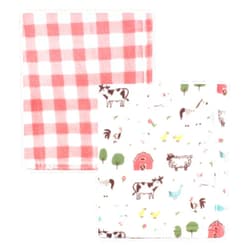 Hudson Baby Unisex Baby Silky Plush and Coral Fleece Blanket, Girl Farm Animals, 30x36 inches