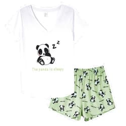 YIJIU Women Short Sleeve Tee and Shorts Pajama Set Cute Alpaca Print Sleepwear
