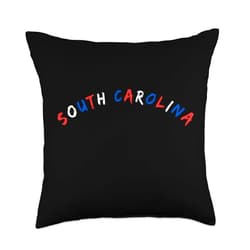 South Carolina Present for Sister, Brother, Uncle, SC, South Carolina present for Mom, Dad, Son Throw Pillow, 18x18, Multicolor