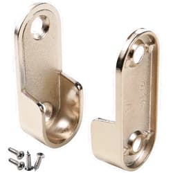 HWMATE 2-Pack Silver Thickening Nickel Plated Zinc Alloy Clothes Rod Holder End Support For Closet