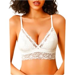 Avidlove Lace Bralette for Women Wireless Bra Non Padded Bralette V Neck Minimizer Lingerie