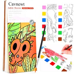 Cavnewt Watercolor Coloring Books for Kids Ages 4-8, Pocket Watercolor Painting Book Sets, Mess Free Paint with Water Books for Toddlers, Travel Activities Arts Party Birthday Gifts for Girls Boys