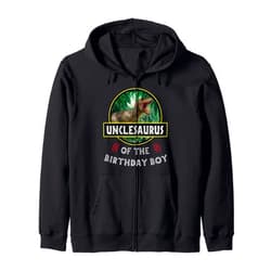 Bnz Party Supplies Kits Hemd Männer Frauen Kinder Dinosaur uncle of the birthday boy Jura themed Zip Hoodie