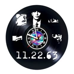 StepArtHouse Wall Clock Compatible with Stephen King Vinyl Records Detective Stories Movie's Fans - Wall Art Room Decor Handmade Decoration Party Supplies Theme Birthday Vintage and Modern Style