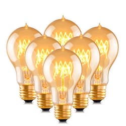Runquiz Warm Incandescent Light Bulbs 60 Watt,A19/A60 Vintage Style Edison Light Bulbs E26,Soft Yellow Light Bulbs,Amber Light Bulbs,Retro Light Bulb Old Fashioned,Halogen Dimmable Edison Bulb Squirrel Cage