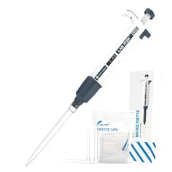 LAB FISH Laboratory Micropipette 1000-5000ul Capacity Range High Accurate Single Channel Pipettor Manual Adjustable Volume Pipettes Increment 50ul with 40pcs 5000ul Pipette Tips Set