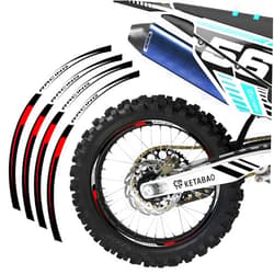 KETABAO MX Bike Rim Tape R02 Decal Stickers Stripes 21 18 inch Compatible with 350 RS 400 RS 430 RS 450 RS (Red)