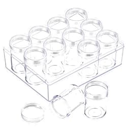 Blulu Clear Bead Organizer Bead Storage Containers Set with 12 Boxes (1.9 x 1.5 x 1.5 Inches)