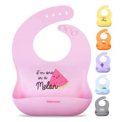 Kiddo Feedo Silicone Bib for Babies and Toddlers, Waterproof, Soft, Adjustable and Non Messy, Designed in Sweden