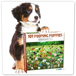 Funwares Original 101 Pooping Puppies Puzzle - Hilarious Jigsaw Puzzle - Perfect White Elephant Gag Gift - Funny Dog Pooping Puzzle for Adults and Kids! 500 Piece Puzzle!