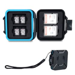 JJC 12 Slots Portable SD Micro SD Memory Card Case, Water-Resistant and Anti-Shock SD MSD TF Card Holder Storage Organizer for 8 Micro SD Card & 4 SD/SDHC/SDXC Card with EVA Foam Interior