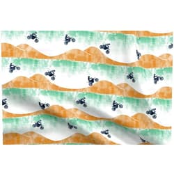 Spoonflower Fabric - Motocross Dirt Bike Green Trendy Grunge Motorcycle Printed on Petal Signature Cotton Fabric Fat Quarter - Sewing Quilting Apparel Crafts Decor