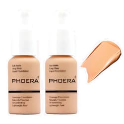 Nvyue 2 Pack PHOERA Foundation 104 Buff Beige,Matte Oil Control Concealer Foundation Cream,PHOERA Long Lasting Waterproof Matte Liquid Foundation for Women Girls