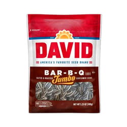 DAVID Seeds Roasted & Salted Bar-B-Q Jumbo Sunflower Seeds, Keto Friendly, 5.25 oz