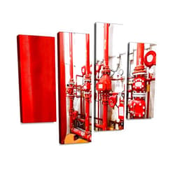 IGOONE 4 Panels Canvas paintings - Industrial fire control system - Wall Art modern Posters Framed Ready to Hang for Home Wall Decor
