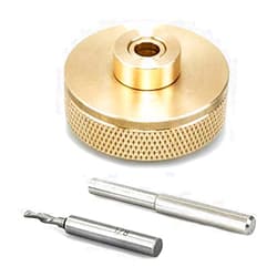 POWERTEC 71333 Router Bits Solid Brass Inlay Kit | For 1/4 Templates for High RPM Routing | Includes 1/8 Carbide Router Bit/Cutter + 1/4 Shank, Universal Bushing, Retainer Nut, Collar, Alignment Pin 1/4