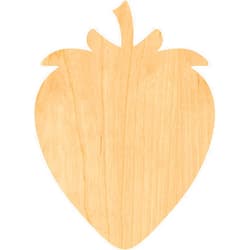Handmade Strawberry Laser Cut Out Wood Shape Craft Supply - 4 Inch