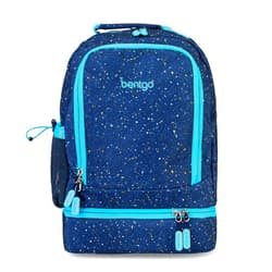 Bentgo Kids 2-in-1 Backpack & Insulated Lunch Bag - Confetti Designed 16” Backpack for School & Travel -, Durable, Water Resistant, Padded, & Large Compartments (Confetti Edition - Abyss Blue)