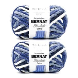 Bernat Blanket Extra Faded Blues Yarn - 2 Pack of 300g/10.5oz - Polyester - 7 Jumbo - 97 Yards - Knitting/Crochet