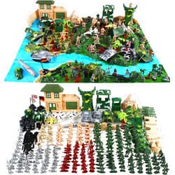 Cp-Tree Huge Simulated Battlefield Play 300 Piece Military Base Set Suit Military Play-Set