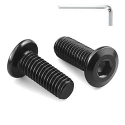 BNUOK M6-1.0 x 20mm Flat Head Hex Socket Cap Screws Bolts 20Pcs, M6 Bolt 304 Stainless Steel Black Zinc Plated, Full Thread, with Hex Spanner