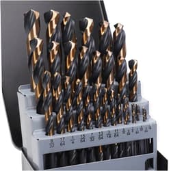 YOUGFIN 29 Pieces Drill Bits, High Speed Steel with Black and Gold Finish, Carbide Twist Drill Bit Set for Hardened Metal, Stainless Steel, Cast Iron with Indexed Storage Case, 1/16 Inch-1/2 Inch