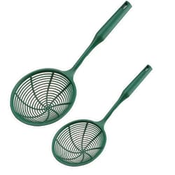 SCWBOEII 2 Piece Strainer Scoop Colander Plastic Skimmer Spoon with Handle Cooking Utensils for Kitchen Cooking Baking Heat Resistant 5.5