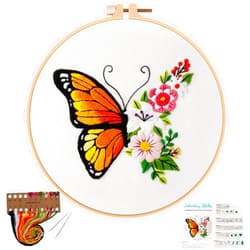 Louise Maelys Butterfly Flower Embroidery Kits Stamped Cross Stitch Kits for Adults Beginners Need