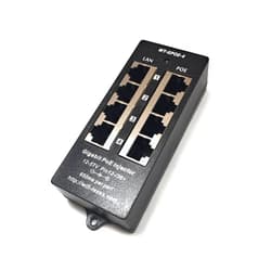 PoE Texas 4 Port PoE Injector - Gigabit Passive Power Over Ethernet - 802.3af or at Compatible PoE Injector for VoiP Phones, WiFi Access Points, IP Cameras - 4 Ports of Data + Power Out