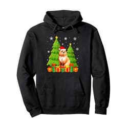 Ugly Christmas Quokka Gifts Quokka Xmas Tree Lights Santa Hat Ugly Christmas Pullover Hoodie