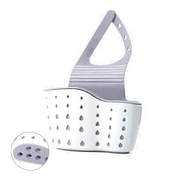 EC ELEGANTCHARM Kitchen Sink Caddy Sponge Holder Silicone Plastic Soap Holder Hanging Ajustable Strap Faucet Caddy with Drain Holes for Drying