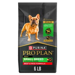 Purina Pro Plan Small Breed Dry Dog Food, Shredded Blend Beef and Rice Formula With Guaranteed Live Probiotics - 6 lb. Bag