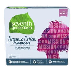 SEVENTH GENERATION Free & Clear Super Tampons with Applicator, 18 CT