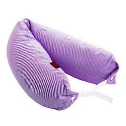 Alibo Travel Microbead Neck Pillow Round Roll U Shaped Head Rest Pillow Purple Stripe Adjustable Strap Hypoallergic Therapeutic Pillow for Cars,Airplane,Train,Office Napping, Lumbar Rest Supports